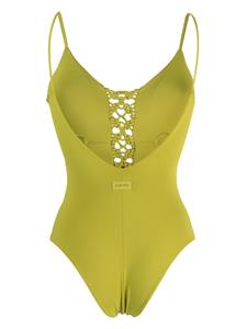 Fisico braided-detail cut-out swimsuit - Groen