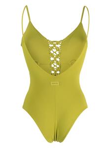 Fisico Badpak met gevlochten detail - Groen