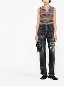 Dsquared2 distressed bootcut jeans - Zwart