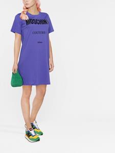 Moschino T-shirtjurk met logoprint - Paars