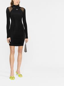 versacejeanscouture Versace Jeans Couture Mini-jurk met mesh vlak - Zwart