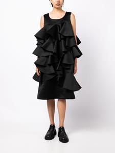 commedesgarçons Comme Des Garçons Jurk met ruches - Zwart