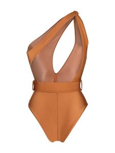 noireswimwear Noire Swimwear Asymmetrisch badpak - Beige