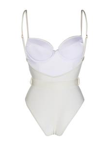 noireswimwear Noire Swimwear Badpak met ceintuur - Beige