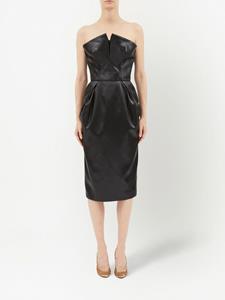 maisonmargiela Maison Margiela Cintzed satijnen midi-jurk - Zwart
