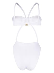 dolce&gabbana Dolce & Gabbana Badpak met logoplakkaat - Wit