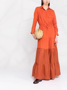 Kiton Gelaagde maxi-blousejurk - Oranje