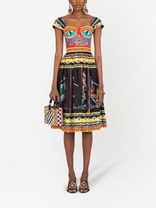 dolce&gabbana Dolce & Gabbana Midi-jurk met print - Zwart