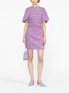 GANNI Geruite mini-jurk - Roze