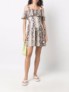 philippplein Philipp Plein Mini-jurk met pythonprint - Beige