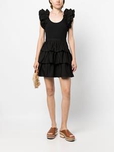 ullajohnson Ulla Johnson T-shirtjurk met ruche afwerking - Zwart