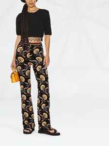 Rabanne Broek met bloemenprint - Zwart
