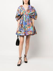 Rochas Geplooide mini-jurk - Blauw