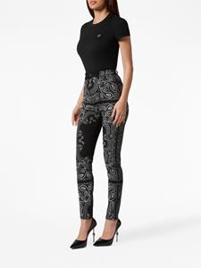 philippplein Philipp Plein Legging met paisley-print - Zwart