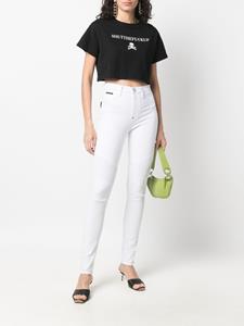 philippplein Philipp Plein High waist bikerjeans - Wit