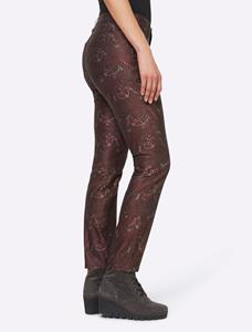 Broek met print in chocolade/zand bedrukt van heine