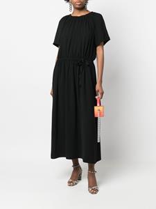 yvessalomon Yves Salomon Midi-jurk met geplooid detail - Zwart
