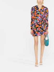 MSGM Wikkeljurk met bloemenprint - Oranje