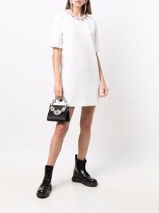 philippplein Philipp Plein T-shirtjurk verfraaid met kristallen - Wit