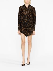 The Attico abstract-patterned shirt dress - Zwart