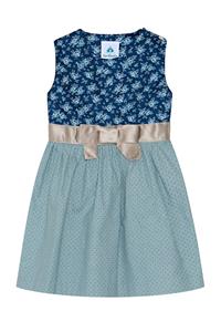 Isar Trachten Kinder Trachtenkleid blau geblümt Linda 013490