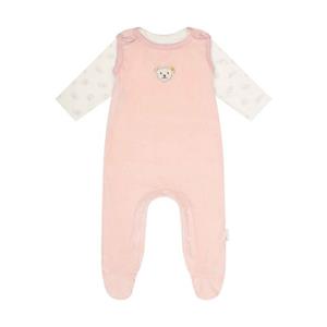 Steiff Romperset strepen Silver roze