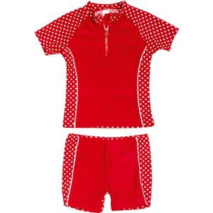 Playshoes tweedelige zwemsuit Stippen Rood Wit
