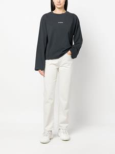 high-waist straight-leg jeans - Beige