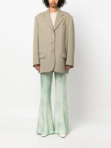 tie-dye flared trousers - Groen