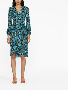dvfdianevonfurstenberg DVF Diane von Furstenberg Midi-jurk met tulpprint - Zwart