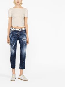 DSQUARED2 distressed cropped jeans - Blauw
