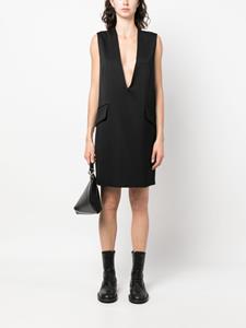 MM6 Maison Margiela V-neck sleeveless short dress - Zwart