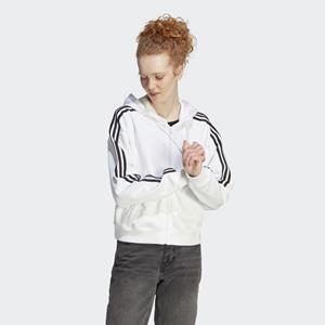 adidas Essentials 3-Streifen French Terry Bomber Kapuzenjacke Weiß