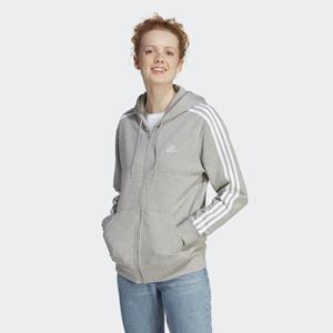 adidas Essentials 3-Streifen French Terry Regular Kapuzenjacke Grau