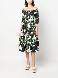 samanthasung Samantha Sung Plooi-jurk met bloemenprint - Wit