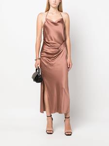 Helmut Lang draped-design halterneck dress - Bruin