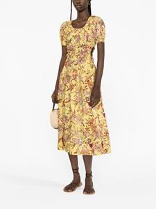 ullajohnson Ulla Johnson Midi-jurk met bloemenprint - Geel
