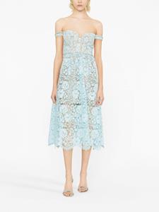 Self-Portrait Off-shoulder jurk - Blauw