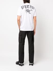 philippplein Philipp Plein Poloshirt met schorpioenprint - Wit
