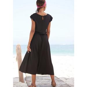 Beachtime Midi-jurk van viscose-jersey, zomerjurk met korte mouwen, strandjurk, basis