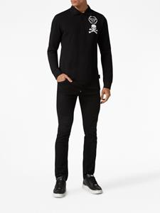 philippplein Philipp Plein Poloshirt met doodskopprint - Zwart