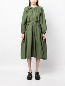 pleated A-line dress - Groen
