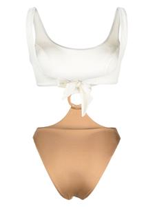 noireswimwear Noire Swimwear Badpak met uitgesneden detail - Beige
