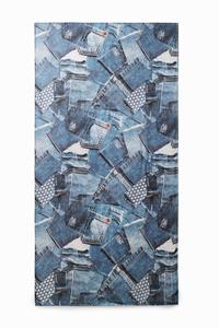 desigual Rechteckiges Halstuch Denim-Patch - BLUE