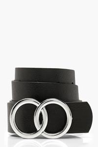 Boohoo Boyfriend Riem Met Dubbele Gesp, Zwart