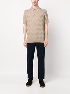 Kiton wave-pattern short-sleeve polo shirt - Beige