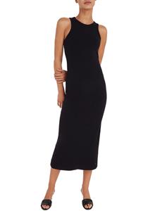 Tommy Hilfiger Jerseykleid "SLIM 5X2 RIB MIDI DRESS NS", mit amerikanischer Schulter