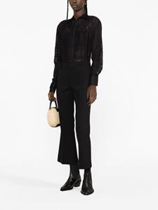 cropped flared trousers - Zwart