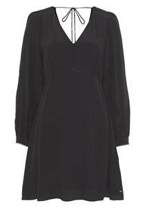 Tommy Hilfiger Blusenkleid "FLUID SOLID SHORT V-NECK DRESS", mit V-Ausschnitt vorne und hinten