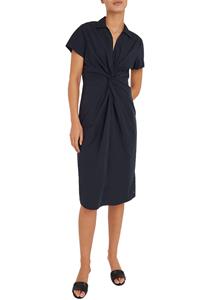 Tommy Hilfiger Blusenkleid "SOLID POPLIN MIDI DRESS SS", mit modischem Knotendetail in der Taille